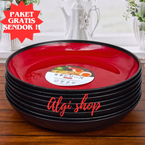 6Pcs (Gratis sndok)Piring Jumbo bulan serbaguna tebal bebas BPA