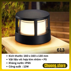 Đèn trụ cổng ban công sân vườn sân thượng ngoài trời chống nước IP65