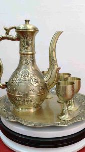 Bộ Ấm Chén Hoa Hồng Cao Cấp Bằng Đồng