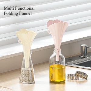 Folding Funnel  Multi Functional Mini Household Kitchen Funnel Creative Liquor Pouring Liquid Packaging Small Caliber Oil Funnel with Support