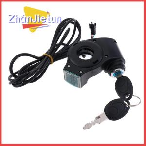 zhanjietun Electric Bicycle Thumb Throttle Voltage Display Switch Power with Key Lock