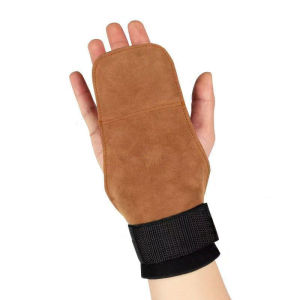 Fitness sports gloves hard pull palm guard booster genuine leather pull-up horizontal bar wrist guard auxiliary belt