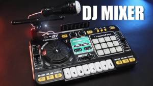 Kid DJ Mixer with Microphone Electronic Piano Keyboard Bluetooth DJ Turntable Controller Musical Instrument Kid Birthday Gift