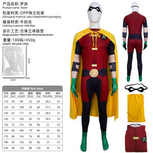 Teen Titan Robin cosplay costume batman cosplay halloween stage show costumes holiday gifts