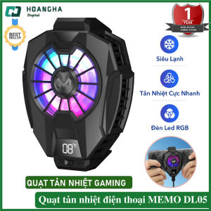 Quạt tản nhiệt điện thoại MEMO DL05 - Siêu lạnh hiển thị nhiệt độ LED RGB Kẹp thu vào 2 chiều Quạt tản nhiệt Gaming Quạt tản nhiệt sò lạnh
