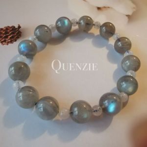 Gray & White Moonstone Bracelet (Code: A00053)