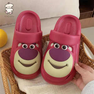 WY-XIXITIAO Womens Summer Casual Seaside Holiday Outdoor Closed Toe Slippers Cute Strawberry Bear Hole Shoes