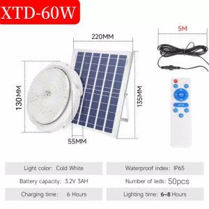 Solar Pendant Light Indoor Outdoor Waterproof Led Light Bulb Room Ceiling Lamp With Panel Chandelier