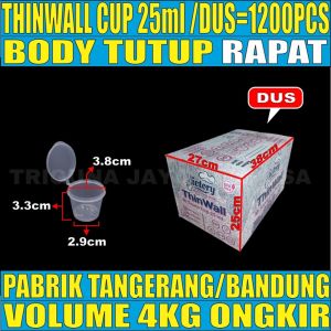 Thinwall Cup Rapat 25ml 35ml 60ml 100ml 150ml Victory Dus Bulat Saus Sambel n Puding Jelly JSK