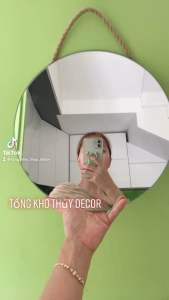Gương treo dây đay 30cm HÀNG HOT gương treo dây Decor cực chill