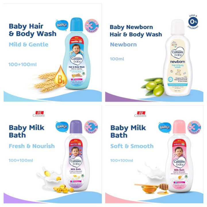 Promo Cussons Hair Body Wash in Cussons Baby Milk Bath