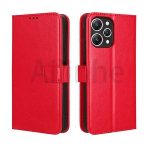 For Xiaomi Redmi 12 Case Flip Stand Card Slots Wallet PU Leather Protective Shockproof Phone Cover