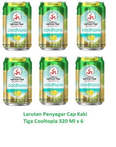 Minuman Kaleng / Larutan Penyegar Rasa Kaki Tiga 320 Ml x 6 Varian Markisa Anggur Leci Jambu Biji Stroberi Jeruk Melon Cooltopia Anak 250 Ml x 6 ( Jeruk Leci Strawberry ) Original 200 Ml x 8 Botol Rasa 320 x 6 Varian Orange Guava Lychee
