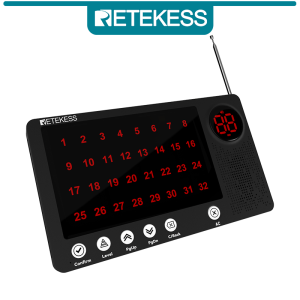 Retekess Nurse Call System TH107 Caregiver Pager Host Receiver With IP67 Waterproof TH008 Two-Key Call button for HospitaClinicNursing Home