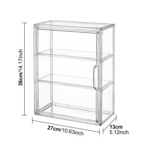 Acrylic Cup 3-layer Dust-Proof Display Cabinet Dessert Bread Storage Rack Stackable Transparent