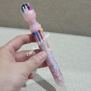 PULPEN SANRIO 10 WARNA + PEN ROLLER STAMP SANRIO UNIK LUCU MURAH CAP STEMPEL ROLL PEN 10 WARNA
