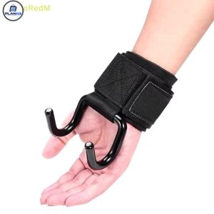 PL  2PCS Weight Lifting Hook Grips With Wrist Wraps Hand-Bar Wrist Strap Gym Fitness Hook Weight Strap Pull-Ups Power Lifting Gloves [NEW]