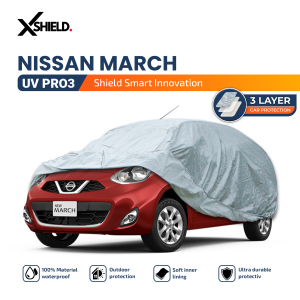 3 Layer Cover Mobil NISSAN MARCH Sarung Penutup Aluminium Film Material Waterproof & Anti UV