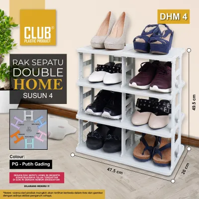 CLUB rak sepatu Double Home /Rak sepatu /Rak sandal/rak tas/rak koleksi/rak serbaguna /Modern Unik/4 susun 5 susun 6 susun MURAH!!!!!