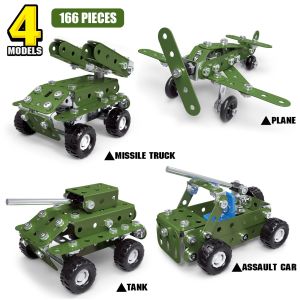 Creative Metal Building Blocks Sets DIY Assembly Excavator Truck Model Kit Engineering Vehicle Bricks Educational Toys for Boys2026