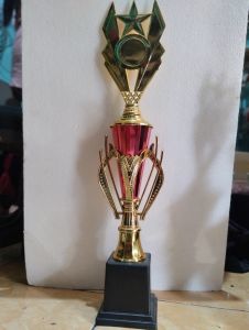 Piala Lomba Juara 1 2 3 4 (FTG body merah raser) "costum" (bisa satuan juga) & free sticker