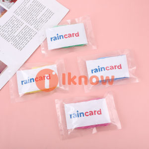 I know Raincard Card Raincoat Disposable Vacuum Compression Pack Raincoat Mini Portable Poncho Transparent 20 Pack