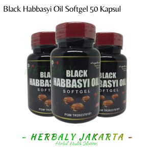 Kapsul Black Habbasyi Oil HNU isi 50 Kapsul SoftGel Nigella Sativa Asli Original BPOM Herbaly Jakarta