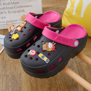 Dép Sục Cross Nữ Đế Cao 6cm Nâng Đế Tặng Kèm 6 Sticker Cute Thời Trang SL063