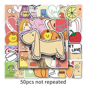 50 cái dễ thương không thấm nước hình dán trang trí Ins đề can hoạt hình thích hợp cho các cô gái điện thoại di động máy tính xách tay chai nước nhãn dán tự làm