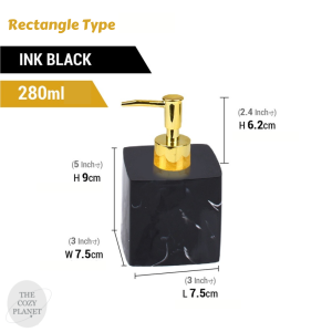 Ready Stock 280/450/500ml Marble Shower Gel Shampoo Lotion Hand Sanitiser Soap Liquid Dispenser Pump Bottle Accessories Necklace Ring Tray Storage Organizer Toiletries Home Bathroom Toilet Kitchen Sink Hotel Restaurant Black White Ceramic Minimalist Cheap
