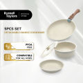 Russell Taylors Detachable Handle Non-stick Cookware Set  - Fry Pan, Sauce Pan (5 Pcs) CW-4. 