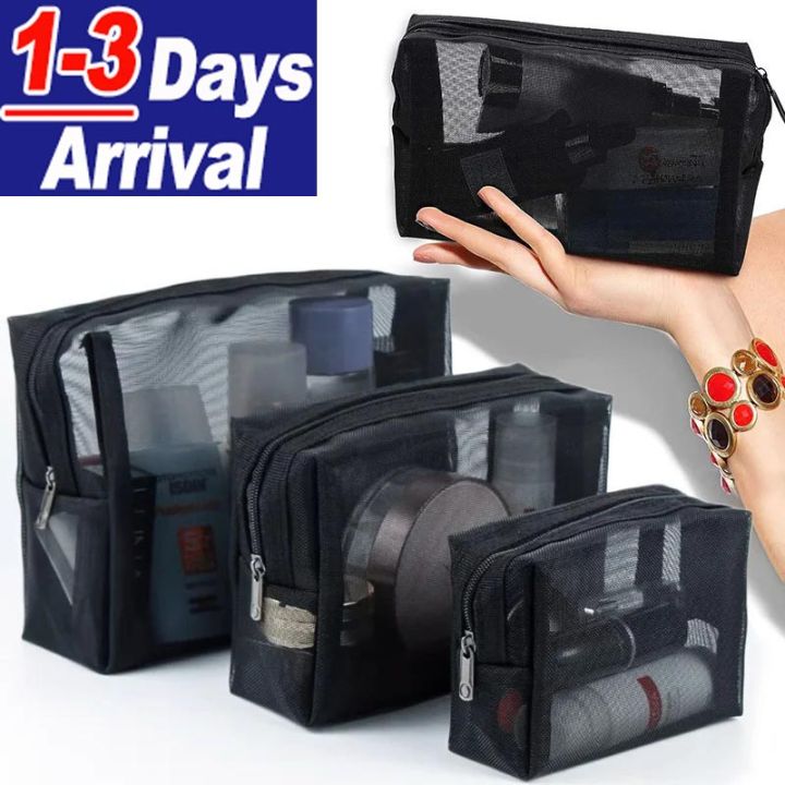 Double Layer Travel Makeup Bag, Mesh Bag for Women,Travel