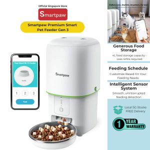 Smartpaw Premium Smart Pet Feeder Gen 3 (WiFi) | App-Customized Feeding + 4L Storage + Dual-Band WiFi for Cats & Dogs | 1-Year SG Warranty