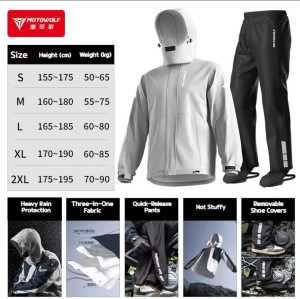 Jas Hujan Motowolf New Generation MDL-0405 3 Layer Jacket Raincoat Waterproof
