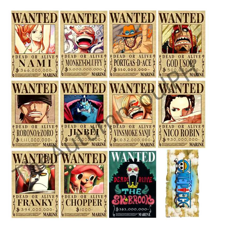 One Piece Anime Bounty Stickers - Waterproof, Scratchproof Vinyl ...