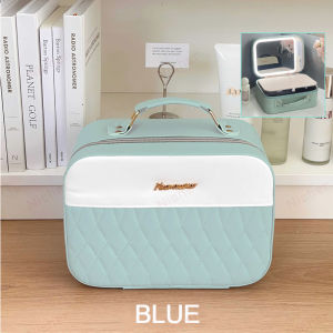Makeup Box With LED Light Make Up Storage Box Portable Box Beauty Tools Travel Waterproof Handheld Makeup Storage Box PU