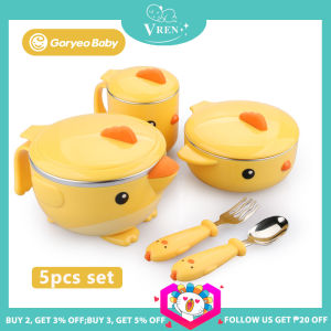 Original Goryeo Baby Childrens Tableware Set Baby Eat Rice Drink Water Cup Injection Insulation Sucker Bowl Baby Cartoon Food Bowl