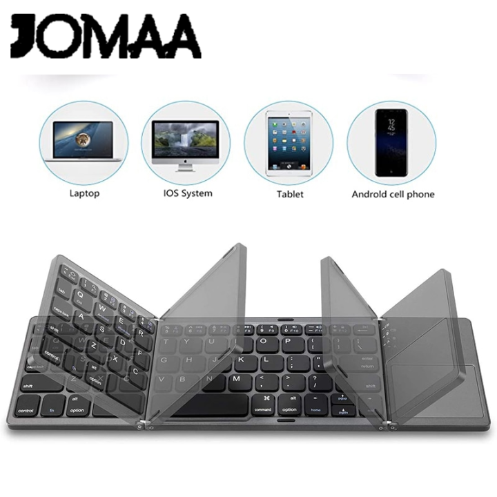 JOMAA Rechargerable Portable Mini Bluetooth Wireless Keyboard Foldable ...