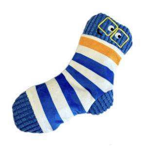 Colorful Pet Squeaker Toy Sock Shape Chewing Exercise Plush Teething Toy Safe For Breeds Teeth Cleaning Stress Relief