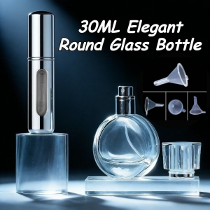 30ML Glass Perfume Bottle Round Acrylic Lid Perfume Spray Bottle Thickened Perfume Spray Container