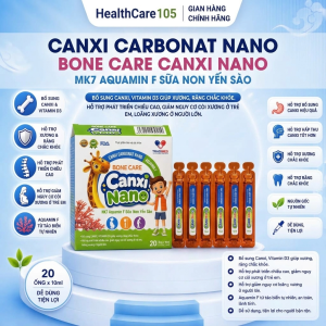 Canxi Carbonat Nano Bone Care Canxi Nano MK7 Aquamin F Sữa Non Yến Sào hộp 20 ống