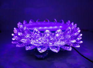 Đài sen tròn đổi màu sắc nhiều kích thước đế pha lê để tượng phật để tượng quan âm có điều khiển từ xa