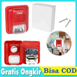 Sound & Light Fire Alarm Warning Strobe Horn Alert Safety System Sensor for Home Office Hotel