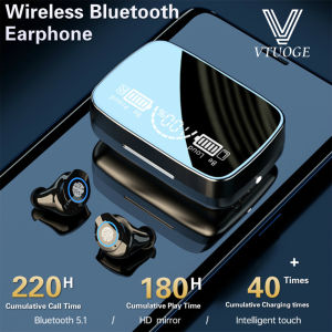 VTUOGE Newest Bluetooth 5.0 Earphone Wireless Earbuds With Microphone Touch Control HD Stereo Sports Headsets in-Ear headphone IPX7 Waterproof earpod For Android Xiaomi Huawei