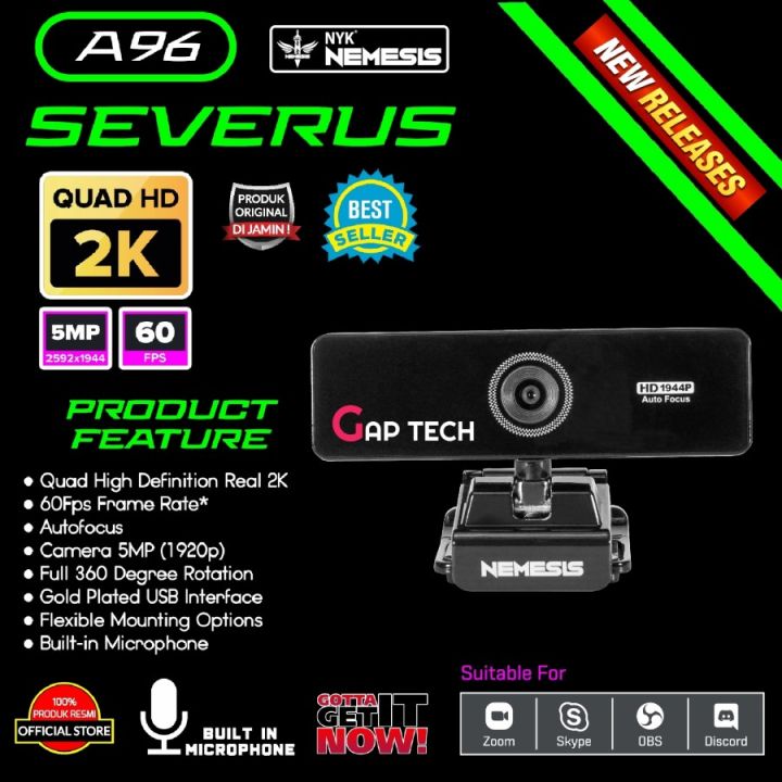 NYK Nemesis A96 / A 96 Severus Quad HD Webcam With 60FPS 2K 5MP Original
