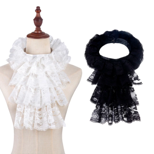 Thanh lịch ruff jabot cổ áo nhiều lớp Kiểu cổ áo ren cho masquerades bên cosplay tổ chức sự kiện cổ áo trang phục cổ áo tất cả các tuổi