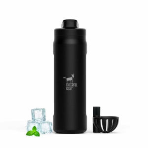 CheerfulGoat Insulated Water Bottle With Straw 720ml Ceramic Lined Stainless Steel Coffee Thermos Sports Travel Bottle