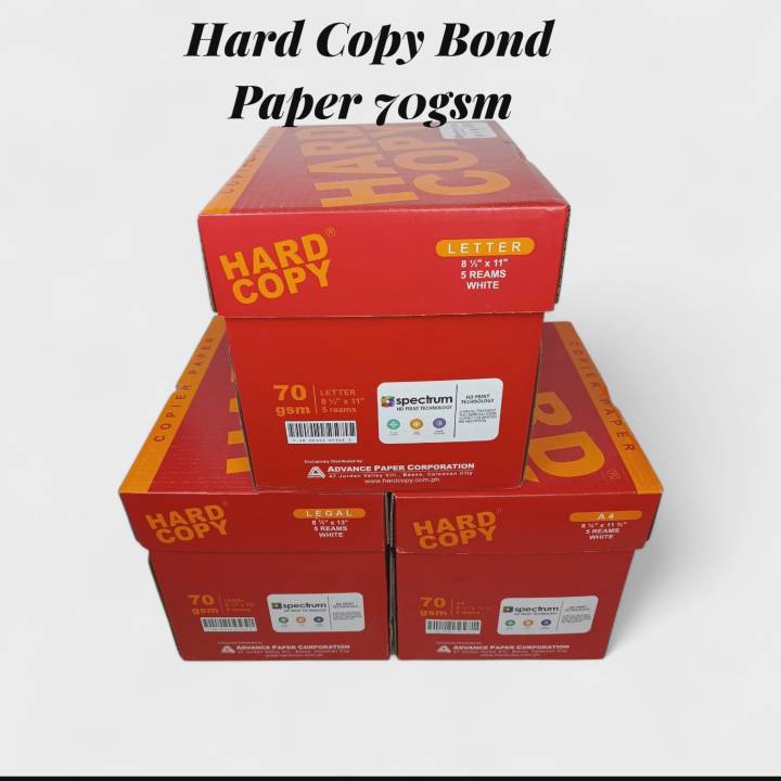 Hard Copy Bond Paper A4 Long 1BOX/5REAMS 70gsm 500Sheets per Ream Ultra ...