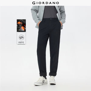 Giordano Men Fleece lined mid rise straight pants Free Shipping 01115680