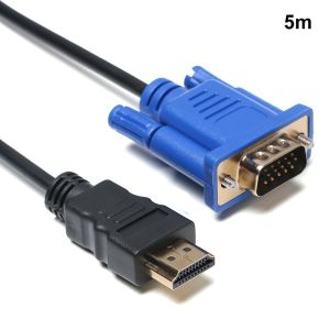 LETIGO 1-5m คุณภาพสูงสุด ดิจิทัล 1080P ชายไปชาย สายแปลง AV เอาต์พุตการแสดงผล HDMI เข้ากันได้กับตัวแปลง VGA
